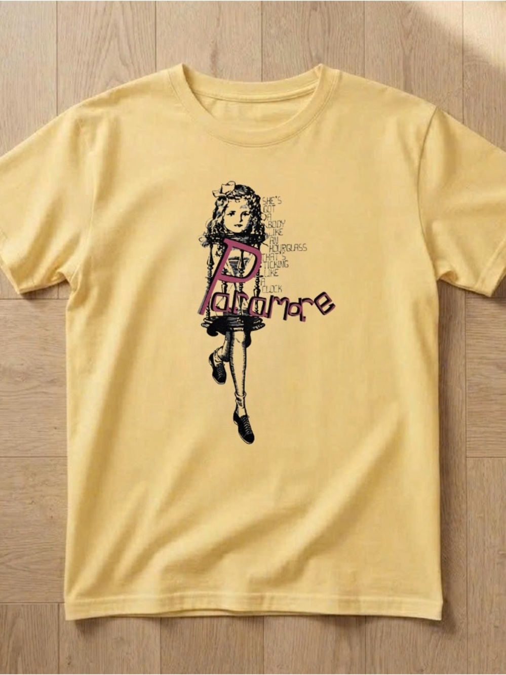 Paramore Hourglass Body Lyric Girl Illustration Shirt